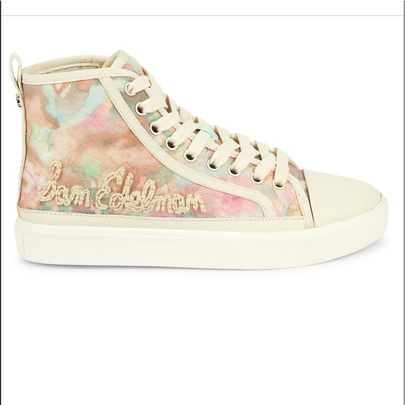 Sam Edelman Colorful Pink Hightop Sneakers - Picture 1 of 6